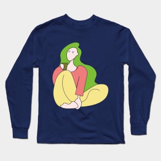 Office lady on Sunday morning Long Sleeve T-Shirt